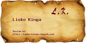 Lisko Kinga névjegykártya